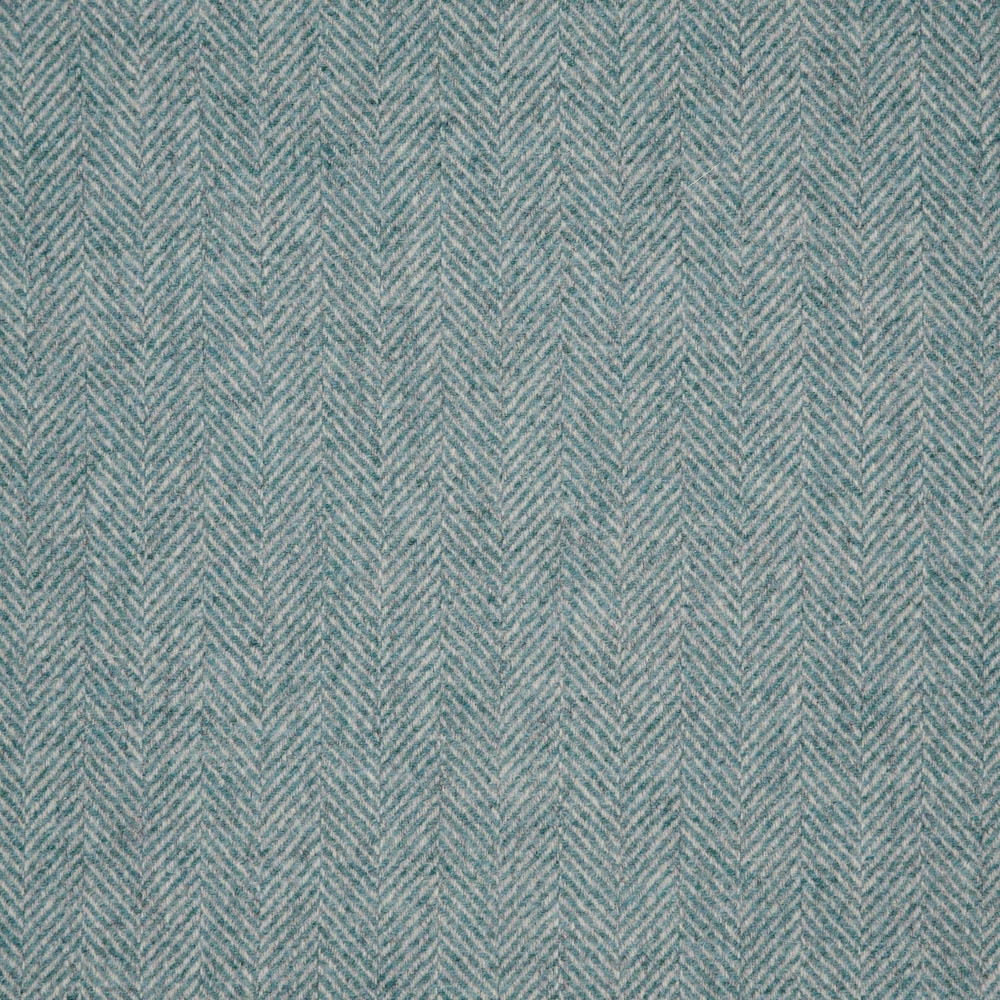Muted blue-green fabric with fine vertical herringbone chevron weave
