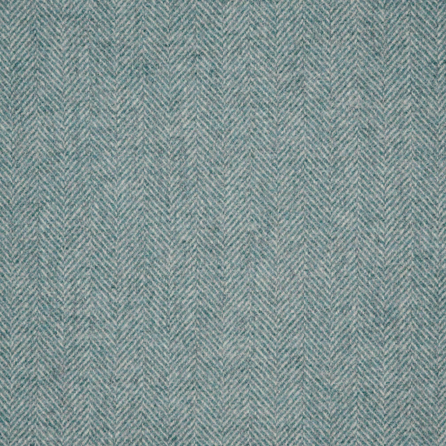 Muted blue-green fabric with fine vertical herringbone chevron weave