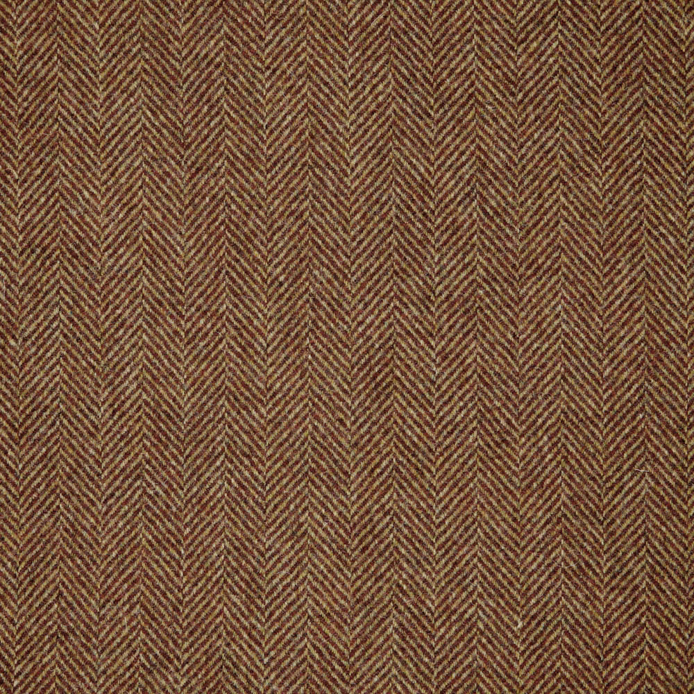Warm brown woven swatch with narrow vertical herringbone chevrons and subtle tonal flecks