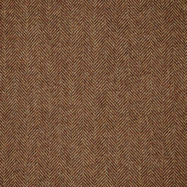 Warm brown woven swatch with narrow vertical herringbone chevrons and subtle tonal flecks
