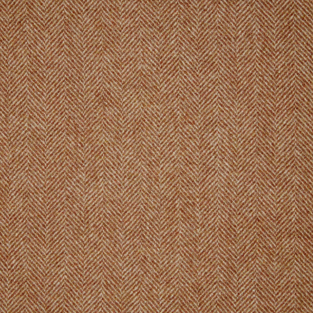 Warm cinnamon-brown fabric with fine oat-coloured herringbone weave