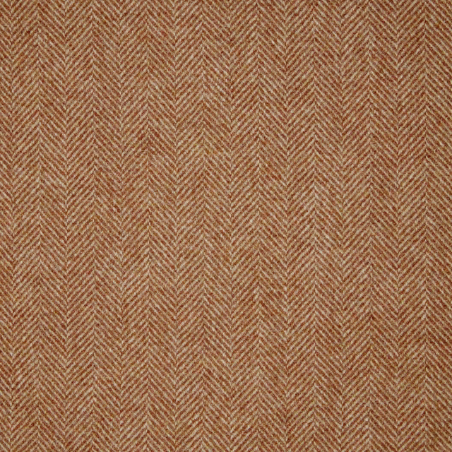 Warm cinnamon-brown fabric with fine oat-coloured herringbone weave