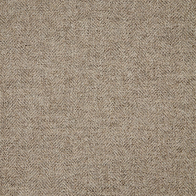 Warm taupe-beige fabric with a compact, softly flecked herringbone weave