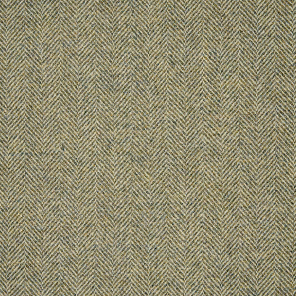 Muted olive and stone woven fabric with fine vertical herringbone chevrons
