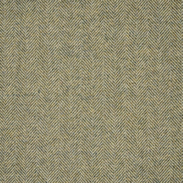 Muted olive and stone woven fabric with fine vertical herringbone chevrons