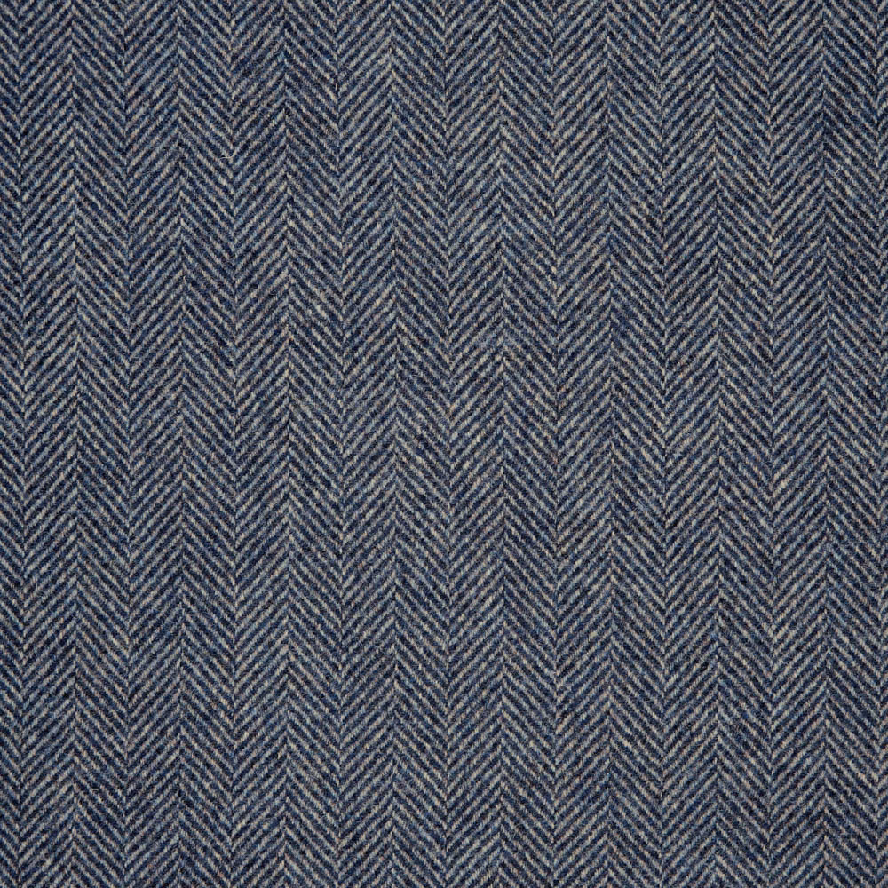 Slate blue-grey woven textile with fine vertical herringbone chevrons and tactile texture