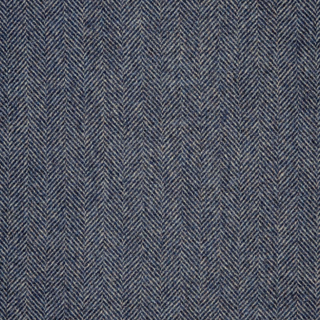 Slate blue-grey woven textile with fine vertical herringbone chevrons and tactile texture