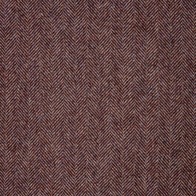 Dark charcoal-brown fabric with fine vertical herringbone and muted burgundy woven flecks
