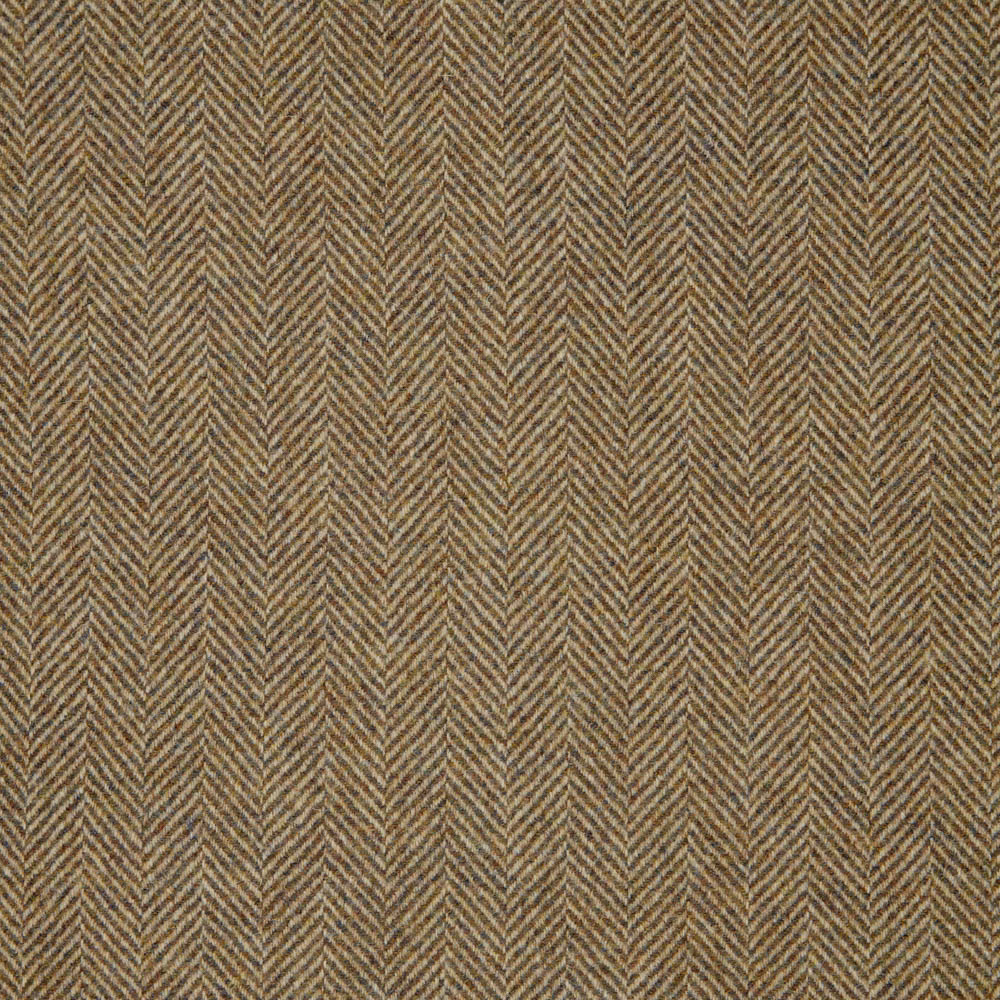 Muted taupe-brown woven herringbone with olive-grey flecks and vertical chevron lines