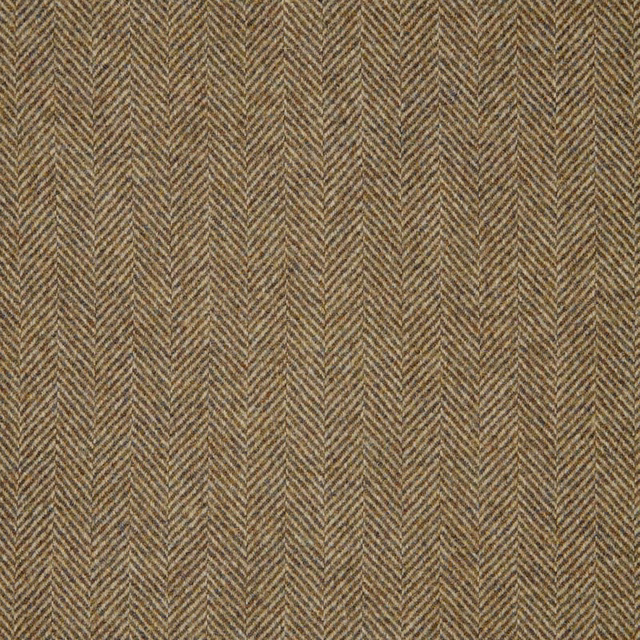 Muted taupe-brown woven herringbone with olive-grey flecks and vertical chevron lines