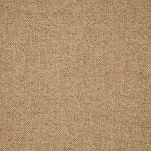 Warm oat-beige fabric with fine tonal herringbone weave and softly flecked texture