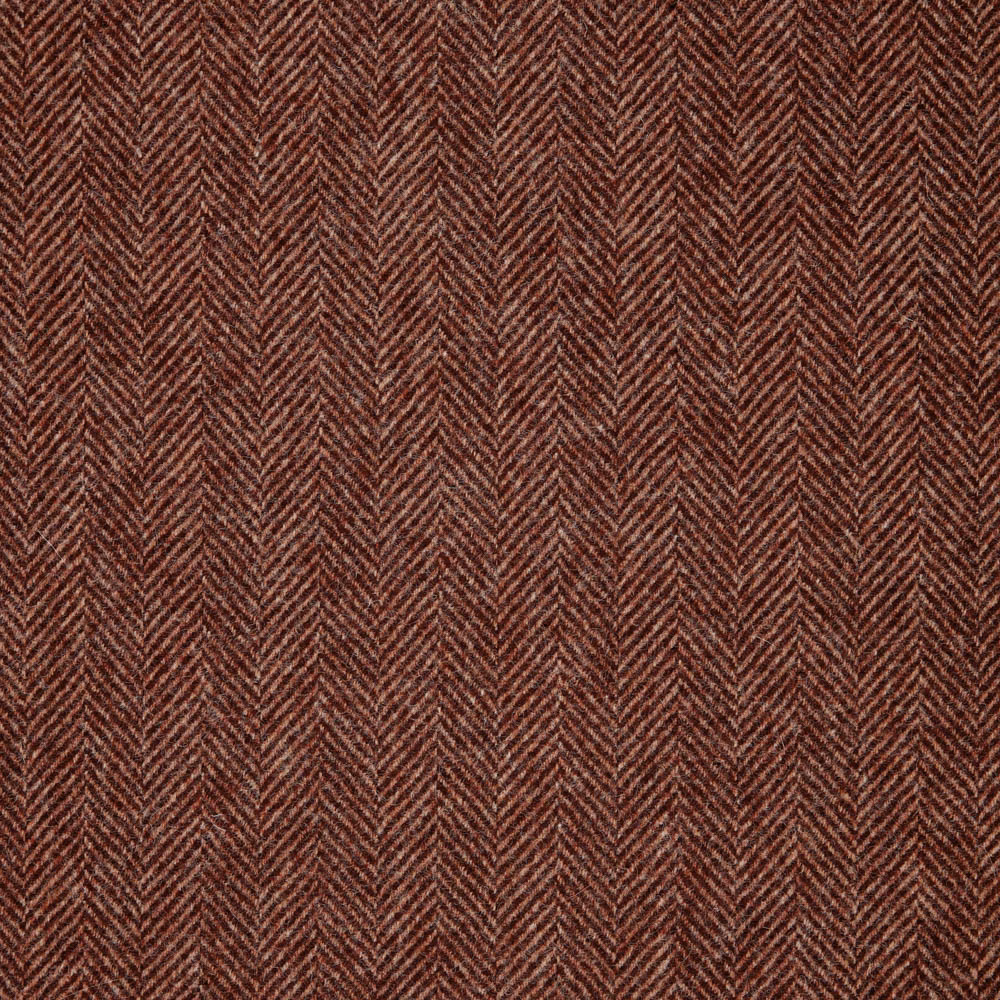 Deep russet-brown textile with burgundy flecks and fine vertical herringbone ribs.
