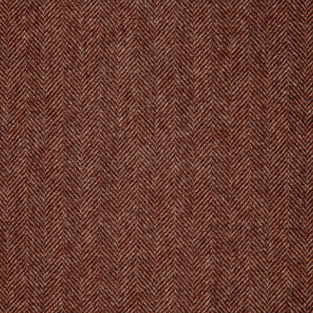 Deep russet-brown textile with burgundy flecks and fine vertical herringbone ribs.