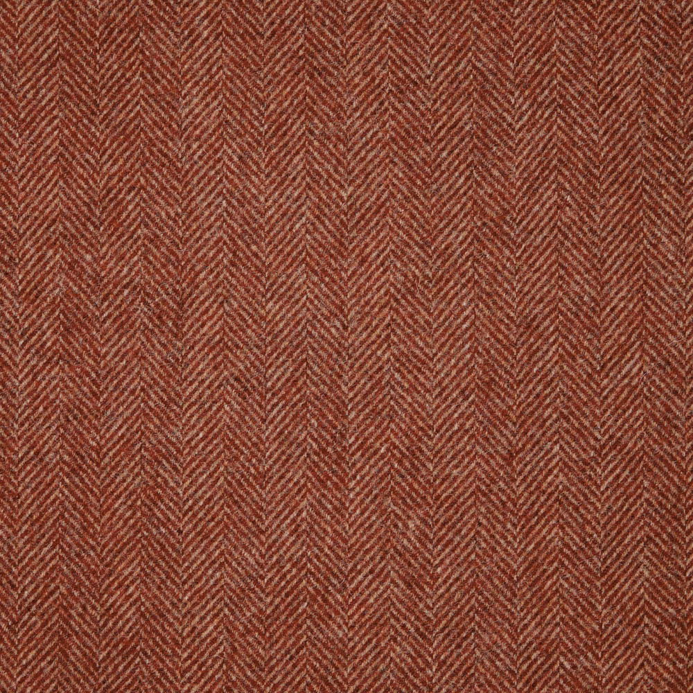 Deep russet-brown fabric with fine vertical herringbone weave and tactile woven texture