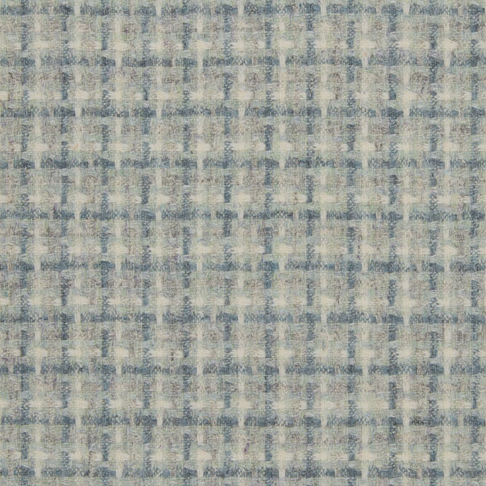 Pale blue-grey and cream fabric with a softly mottled crosshatched weave