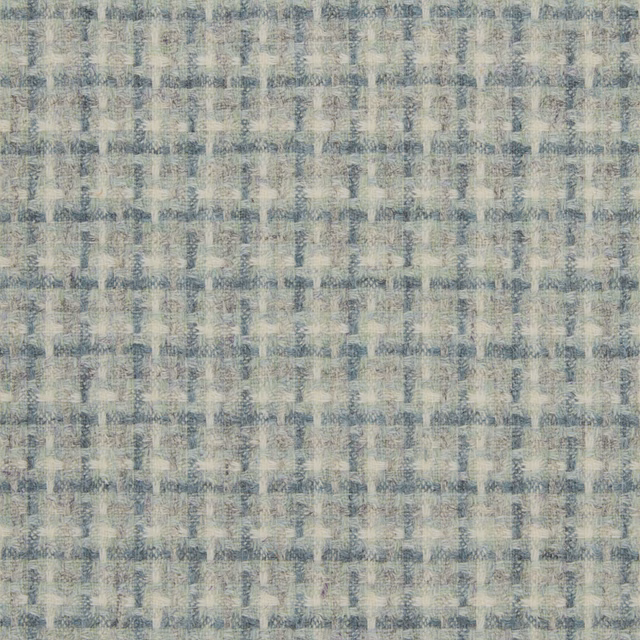 Pale blue-grey and cream fabric with a softly mottled crosshatched weave