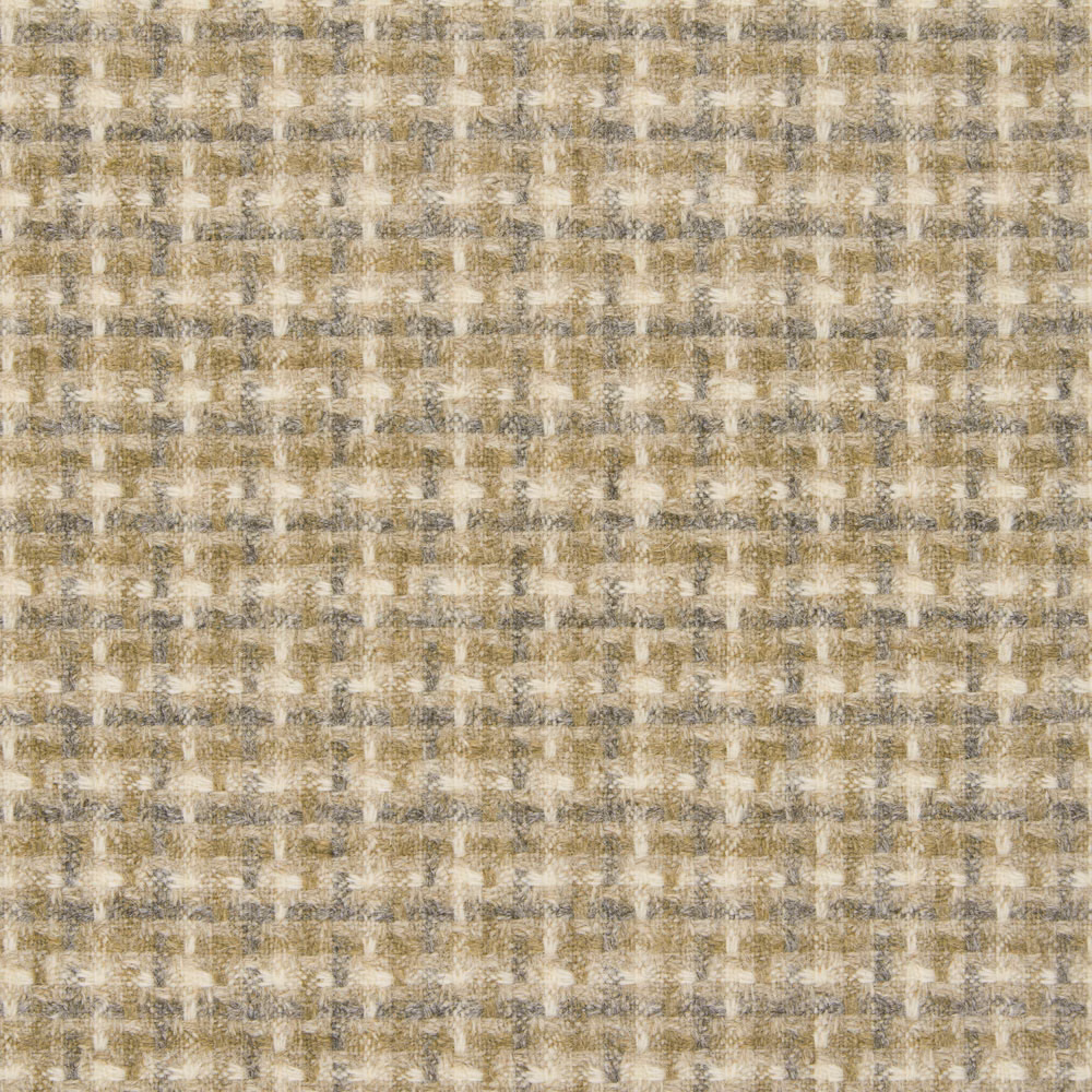 Mottled beige, taupe and grey woven swatch with an irregular small check texture