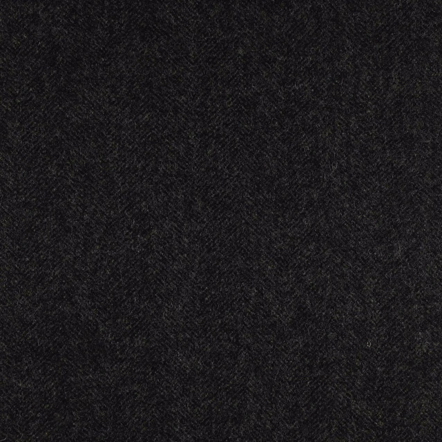 Near-black charcoal woven swatch with subtle diagonal herringbone texture