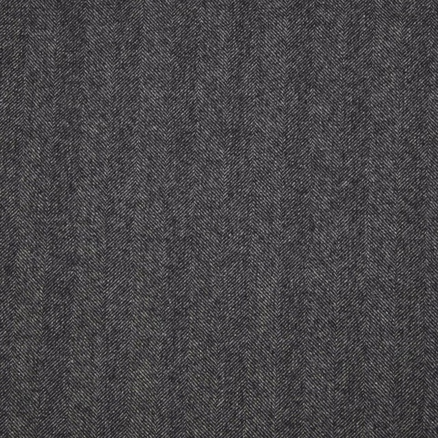 Charcoal-grey fabric with fine vertical herringbone weave and softly textured surface