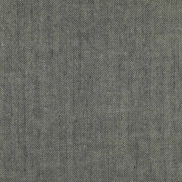 Charcoal olive-grey woven fabric with fine vertical herringbone chevron stripes
