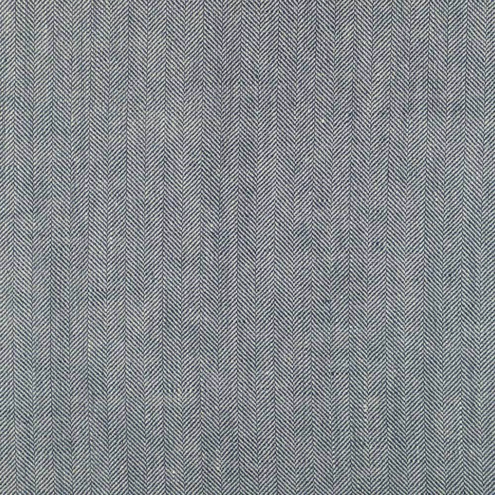 Muted sage-grey fabric with fine vertical herringbone chevrons and a softly woven surface