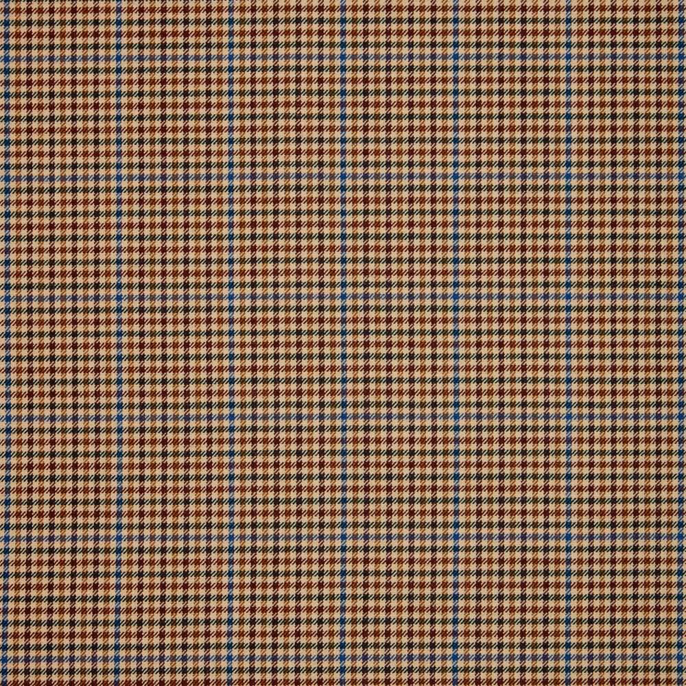 Close-up of 3877/01’s small navy, rust and cream woven check