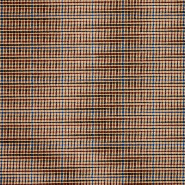 Close-up of 3877/01’s small navy, rust and cream woven check