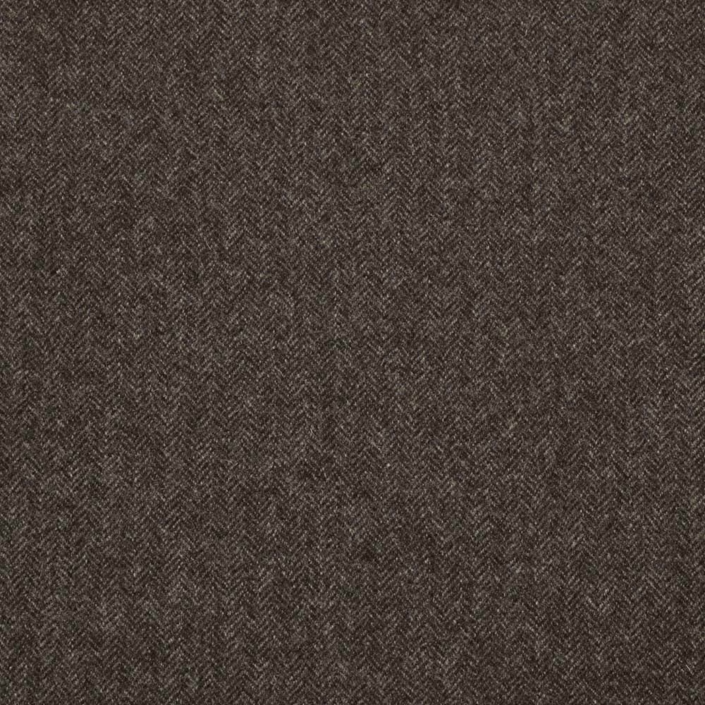 Dark brown-grey herringbone textile with fine, tightly woven chevron texture