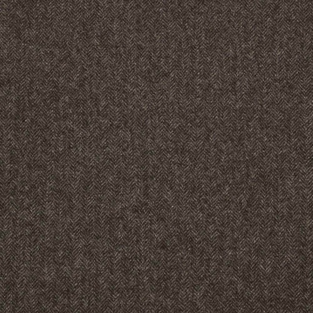 Dark brown-grey herringbone textile with fine, tightly woven chevron texture
