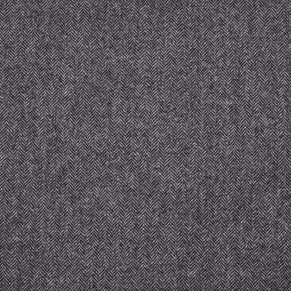 Dark charcoal-grey upholstery fabric with a fine, closely spaced herringbone weave