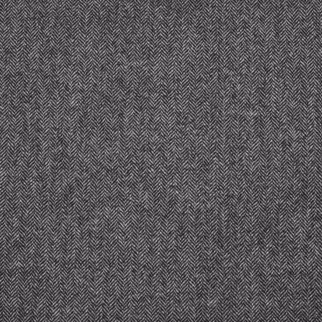 Dark charcoal-grey upholstery fabric with a fine, closely spaced herringbone weave