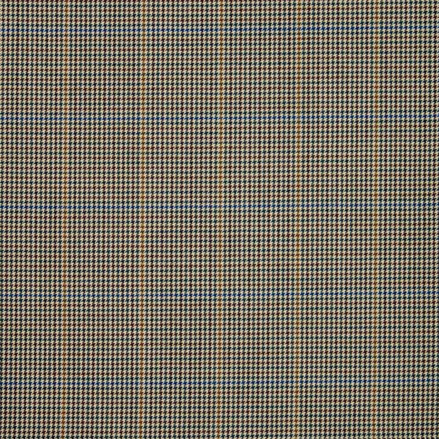 Black and ivory micro-houndstooth weave with subtle muted teal flecks