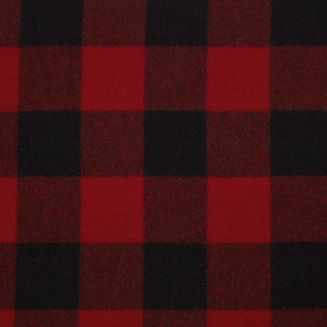 Deep red and black large checks with a subtle diagonal woven texture