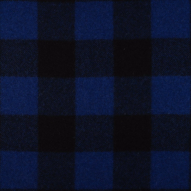 Deep navy and black large-scale check with a subtly textured woven surface