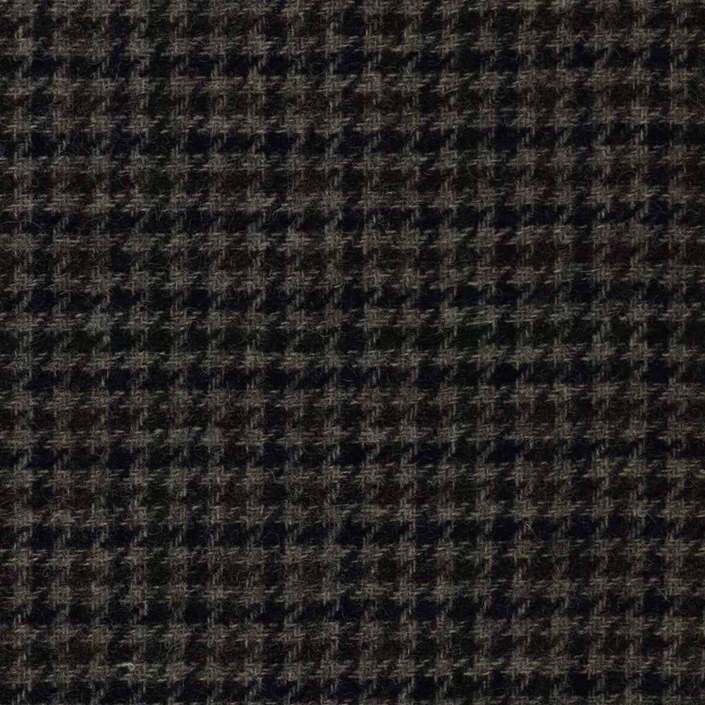 Charcoal black woven fabric with pale flecked houndstooth checks