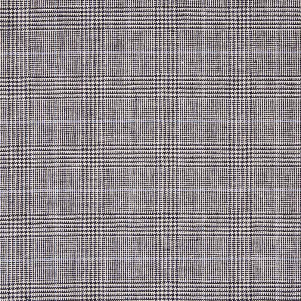 Charcoal and ivory woven plaid with fine checked texture