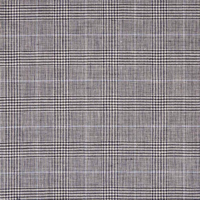 Charcoal and ivory woven plaid with fine checked texture