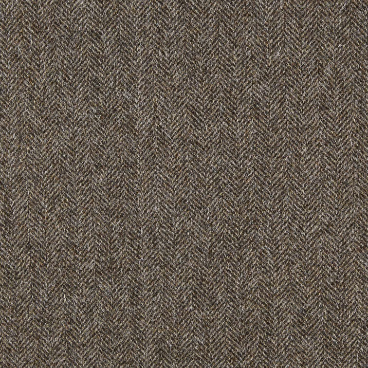 Charcoal taupe fabric with a fine, close herringbone weave and softly mottled texture.