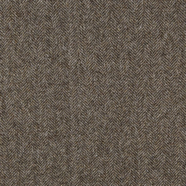 Charcoal taupe fabric with a fine, close herringbone weave and softly mottled texture.