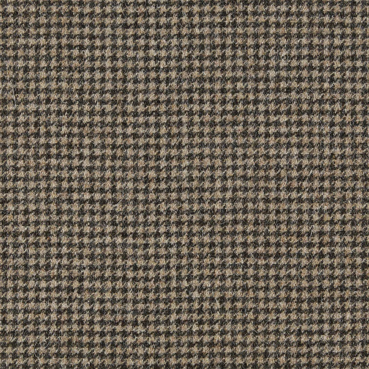Charcoal and taupe small-scale woven check with softly flecked texture