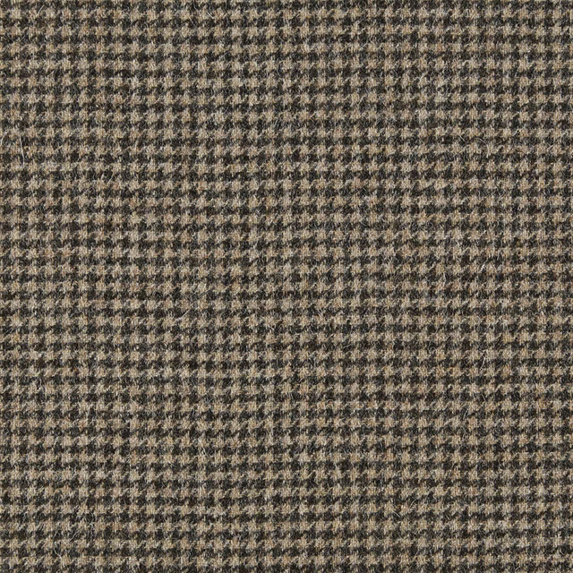 Charcoal and taupe small-scale woven check with softly flecked texture
