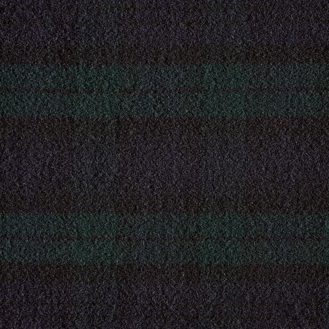 Charcoal textile with broad deep-teal horizontal bands and nubby texture