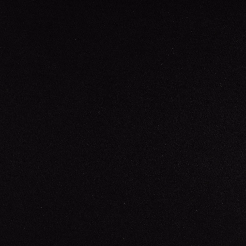 Near-black fabric swatch showing fine low-sheen texture with subtle tonal grain