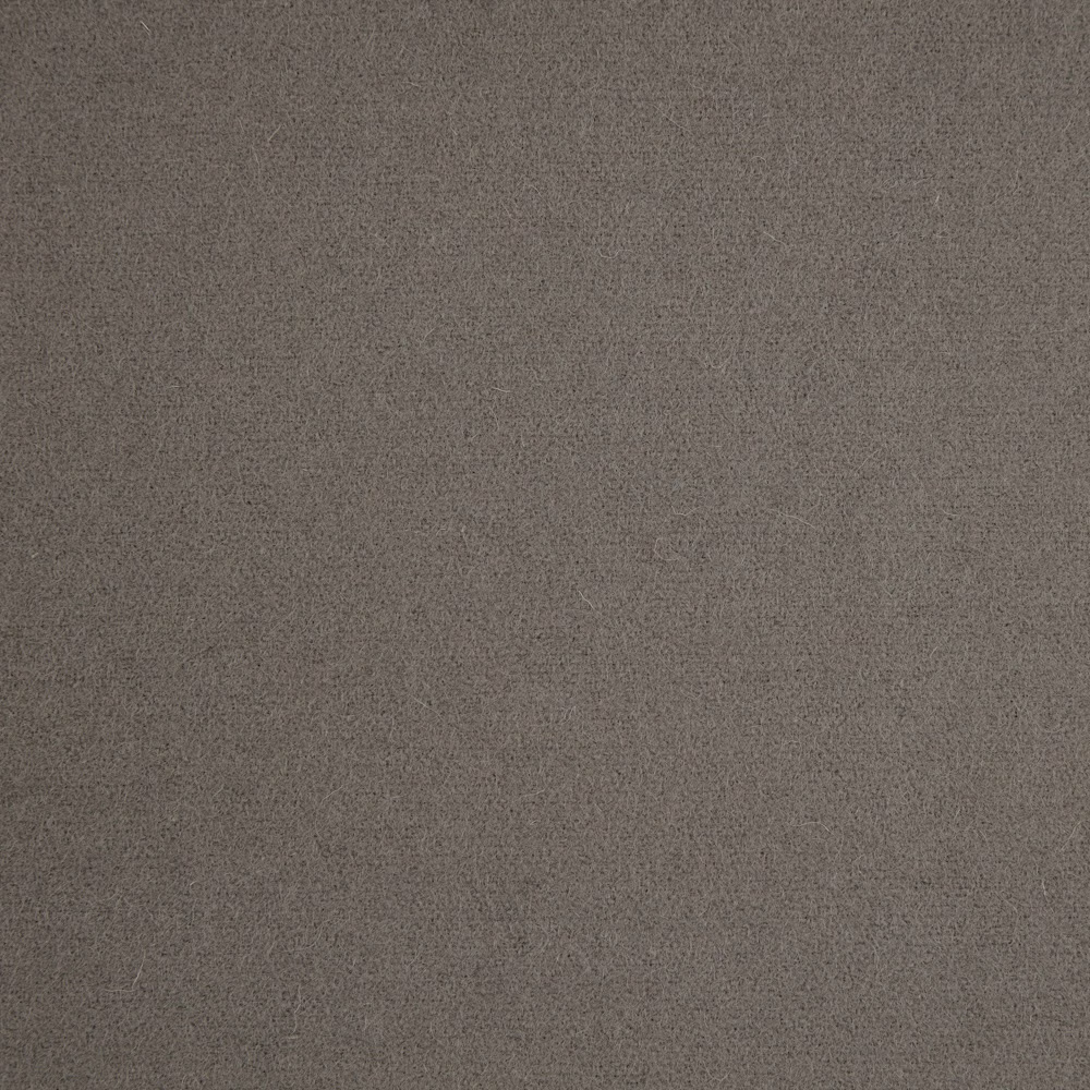 Close-up of muted taupe-grey woven fabric with a fine mottled texture