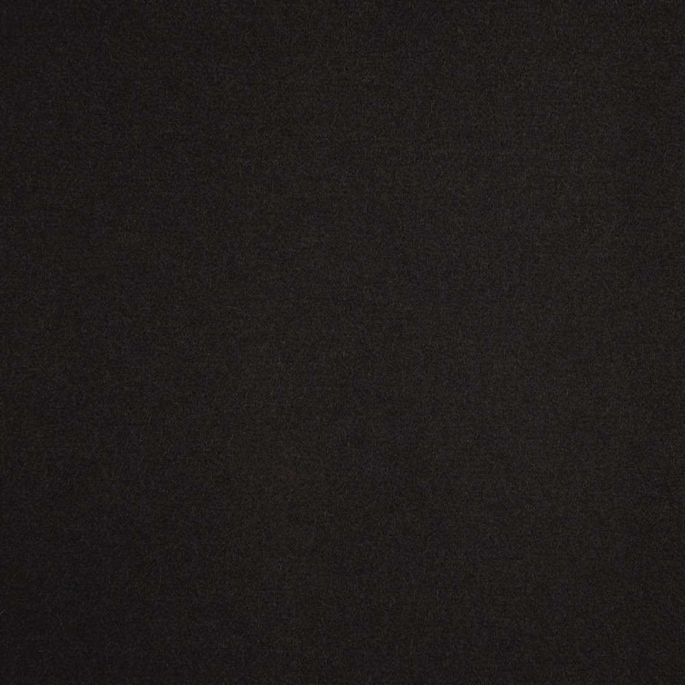Near-black charcoal textile swatch with faint mottling and a softly textured surface
