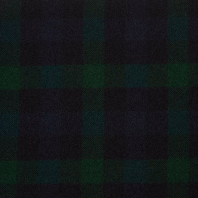 Dark forest green, black and navy large-check weave with subtle surface texture