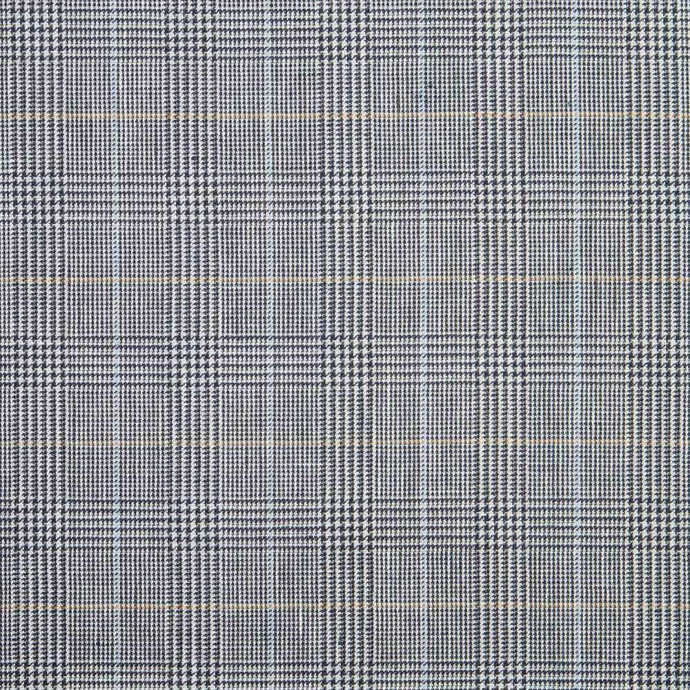 Charcoal grey, black and ivory finely woven plaid with subtle warm-grey lines