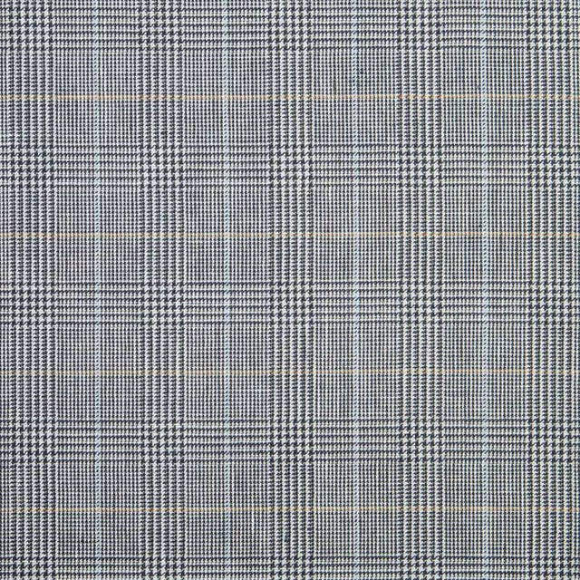 Charcoal grey, black and ivory finely woven plaid with subtle warm-grey lines