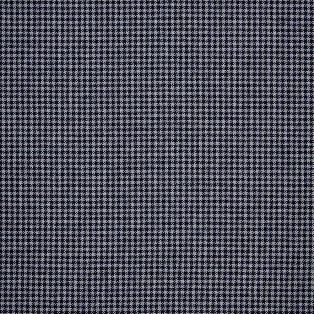 Close-up of charcoal and pale grey small houndstooth weave with crisp texture