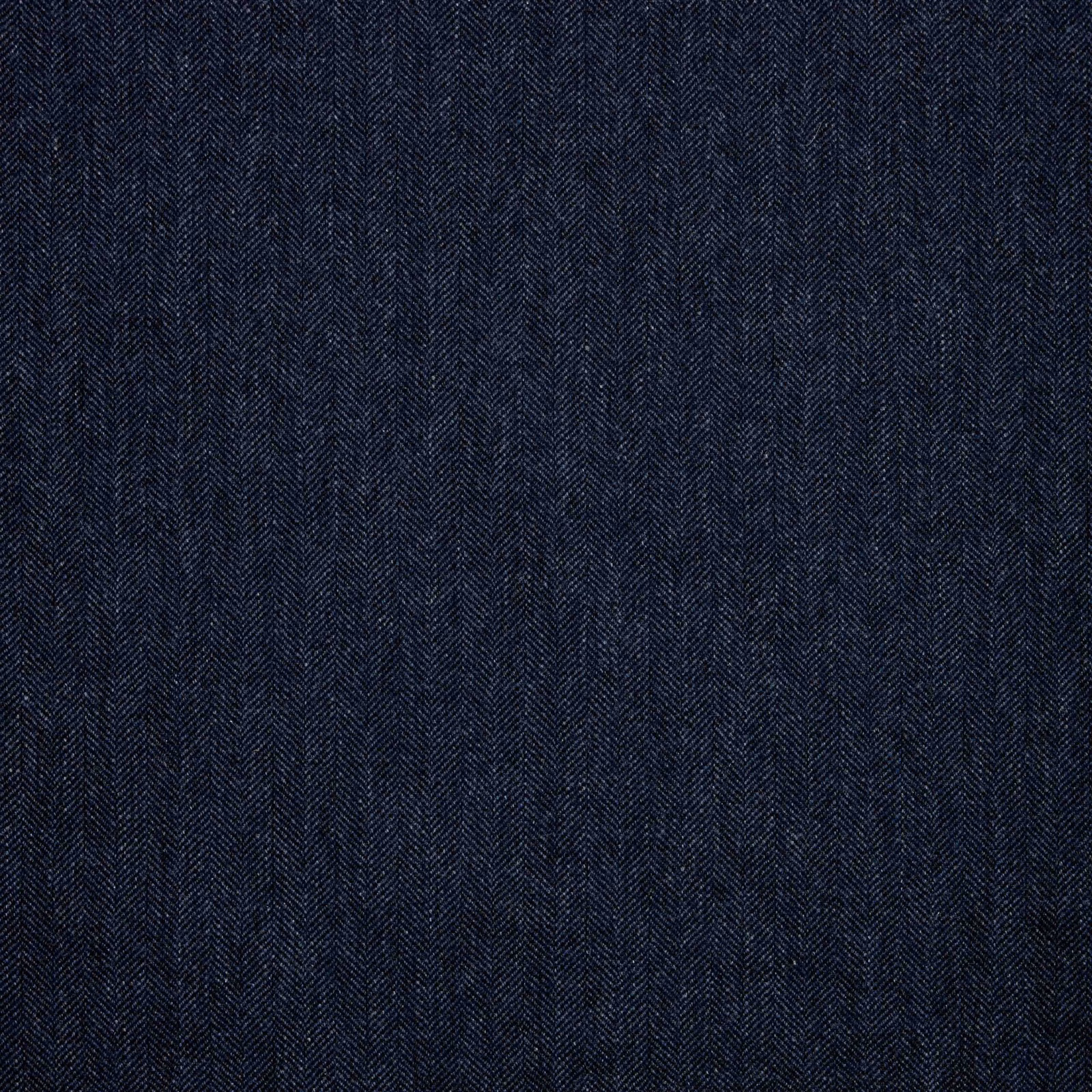 Deep midnight navy fabric with a fine vertical herringbone weave